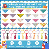 Bunnycool 72 Pcs Dog Bandanas Tie Set Cute Bulks Pet Scarves with Paw Cat Pattern Adjustable Cute Dog Triangle Scarfs Neck Ties for Holiday Birthday Accessories