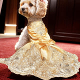 JcDuDoi Lolita Luxury Dog Princess Dress for Small Dogs Girls,Embroidered Sweet Pet Clothes Wedding Birthday Party Puppy Dresses,Cat Apparel Accessories Costumes Outfit Skirt（Small）