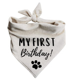 My First Birthday Dog Bandana barkday Black (Medium)