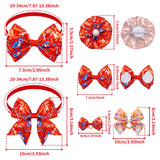 JpGdn 120PCS Dinosaur Dog Bows Pack Include 20PCS Bowties with Adjustable Buckle 40PCS Hair Bows 60PCS Flowers and Bowties Attachments for Girl Female Boy Male Dogs Grooming Accessories
