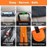 PetJoy Dog Car Seat Cover with Hammock Design – 600D Heavy Duty Waterproof & Scratch-Resistant Rear Seat Protector for Dogs, Non-Slip Back Seat Covers for Cars, Trucks, SUVs