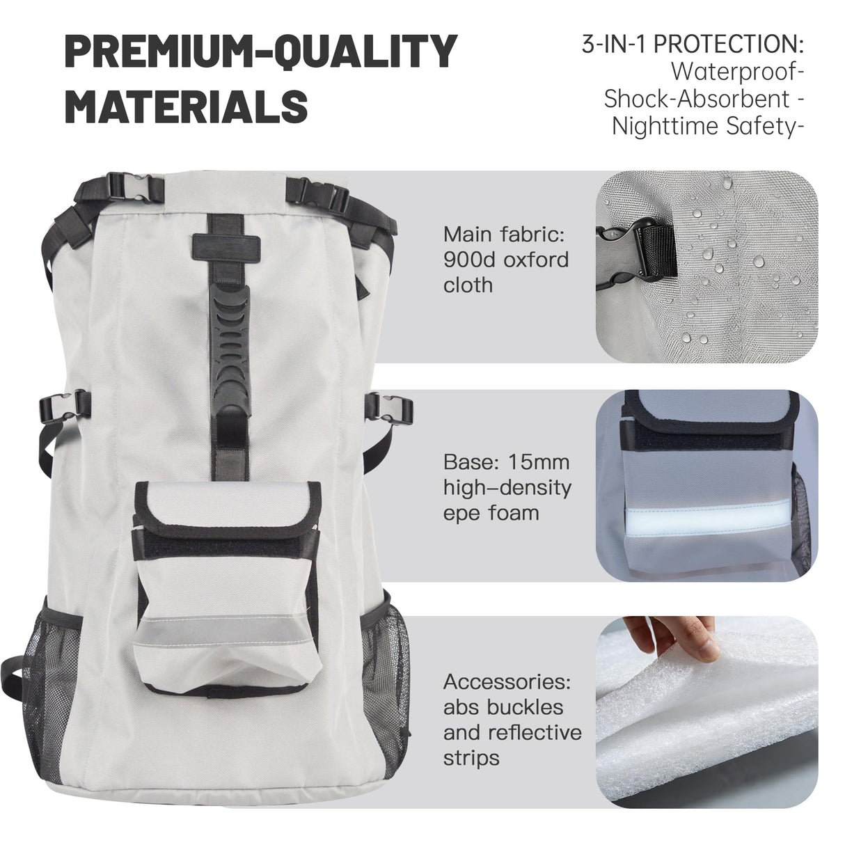 Dog Carrier Backpack for Medium Dogs, Hiking Bag for Pets Up to 30 lbs - 4-Layer Safety Design with Thick Padded Straps, Built-in Leash & Breathable Mesh, Suitable for Hiking, Cycling, and Travel