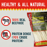 Canine Chews 10-11" Rawhide Bones for Large Dogs, Durable USA Beefhide Dog Rawhide Chews, Retriever Rolls 20 Pack (5 lbs)