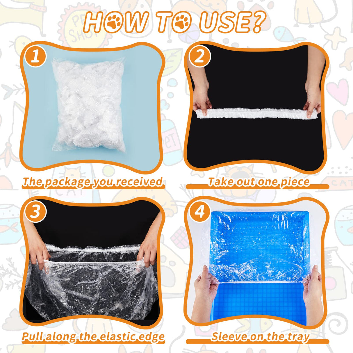 Tondiamo 50 Pieces Cage Liners for Small Animals Disposable Hamster Tray Liner Clear Plastic Box Liner Leak Proof Guinea Pig Cage Liner Bag Litter Toilet Film for Rabbit Bunny Hamster Hedgehog