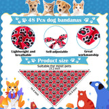 Bunnycool 72 Pcs Dog Bandanas Tie Set Cute Bulks Pet Scarves with Paw Cat Pattern Adjustable Cute Dog Triangle Scarfs Neck Ties for Holiday Birthday Accessories