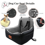 VERGODPRO Car Dog Seat,Pet Booster Carseats for Dogs up to 25lbs,Safe and Comfy Puppy Travel Car Bed with Storage Pockets and 2 Safety Belt,Ultra Soft Fabric, Easy to Install,Fully Removable Washable.