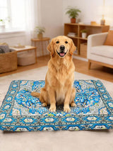 CZOXiViYC Washable Dog Crate Bed, Ultra Soft & Anti-Slip Crate Pad, Cozy Kennel Mat for Large/Medium/Small Dogs, Plush & Bohemian Dog Bed Mat(Blue, 23.0" L x 17.0" W x 2.3" H)