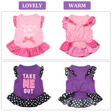 Frienda 4 Pieces Dog Dress for Small Dogs Cute Dog Costumes Puppy Shirt Skirt Dresses Pet Holiday Clothes Apparel for Cats Puppy(M)