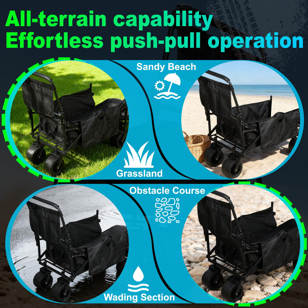 Mariocsa Dog Stroller for Large & Medium Dogs, Foldable Pet Stroller Wagon, All-Terrain with Carbon Steel Frame(Up to 300 lbs), Adjustable Handle, Dog Wagon Suitable for Walking, Camping & Shopping