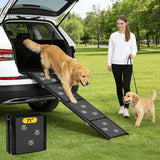 Upgraded Dog Ramp for Car 71" X-Long & 19.7" Wider Portable Dog Ramps for Large Dogs Non Slip Rug Surface Extra Wide Steps for SUV Car and Truck Folding Dog Ramp Supports Up to 270LBS