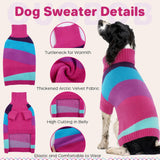 OUOBOB Turtleneck Fall & Christmas Dog Sweater - Pullover Warm Extra Large Size, 3XL - Knitwear for Labrador, Golden Retriever, Doberman, Boxers