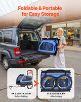 VEVOR Dog Bike Trailer, Supports up to 88 lbs, 2-in-1 Pet Stroller Cart Bicycle Carrier for Small & Large Dogs, Easy Folding Frame with Quick Release Wheel, Universal Bicycle Coupler, Internal Leash