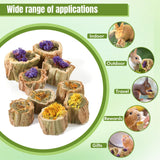 Abizoo Rabbits Chew Toys Organic Papaya Wood for Guinea Pigs Chinchillas Hamsters Small Animals Treats with Calendula Forget Me Nots and Alfalfa Hay Dental & Digestive Support No Additives 4.23oz/120g
