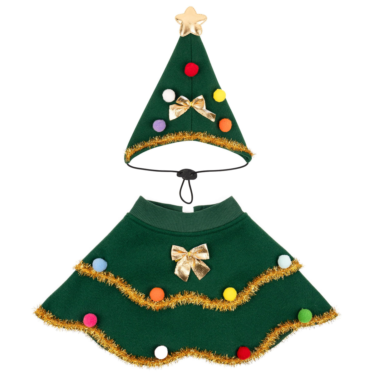 cyeollo Dog Christmas Costume Cute Christmas Tree Outfit Pet Dog Clothes Puppy Xmas Costumes for Small Dogs, Green S