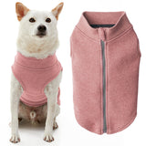 Gooby Zip Up Microfiber Fleece Dog Sweater - Pink, Medium - Warm Double Layered Soft Microfiber Fleece Step-in Dog Jacket for Small to Medium Dogs