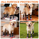 EXPAWLORER Dog Socks to Prevent Licking Paws with Grippers for Hardwood Floors Anti Slip, Cute Double Sides Dog Winter Shoes Booties Boots & Paw Protectors with for Small Medium Large Senior Dogs S