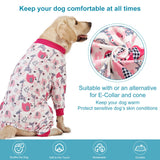 LovinPet Big Dog Pajamas, Pet Anxiety Relief, Anti Licking, Post Surgery Recovery Clothe, Lightweight Stretch Fabric, Jungle Dreams Fuchsia Print, Large Dog Jammies,Big Breed Pet PJ's, L