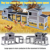 Aivituvin 80in Chicken Coop Mobile Hen House Outdoor Wooden Poultry Cage with Wheels Nesting Box Run