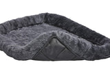 MidWest Homes for Pets Dog Bed – Gray Faux Fur Bolster, Ultra-Soft and Machine Washable, Fits 24-Inch Crates and Carriers, for Small Dogs and Cats