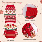 BAOBICUTE Christmas Dog Sweaters for Small Medium Large Dogs Girl Boy Knit Turtleneck Double Dog Sweater Clothes Winter Thick Warm Pet Puppy Outfit Snowflake Pattern for Holiday Christmas