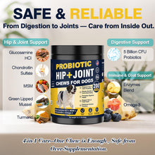 Load image into Gallery viewer, Hip and Joint Supplement for Dogs Dog Probiotics Glucosamine Chondroitin MSM Chew for Dog Arthritis Pain Relief Extend Joint Care, Probiotic for Digestive/Gut Health for Large/Small/Senior Breed Dogs

