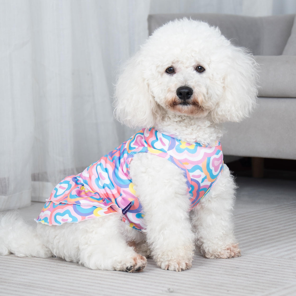 cyeollo 2 Pack Tie Dye Dog Dress Puppy Dress Soft Breathable Dog Clothes for Small Dogs Girl Outfit Pet Apparel, Tie Dye+Flower, XS