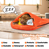 Lifeunion Dog Sleeping Bag with Storage Bag Waterproof Warm Packable Dog Bed for Travel Camping Hiking Backpacking (Orange)