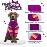 OUOBOB Dog Sweater Thick, Sweaters for Large Size Dogs Comfy, Stretchy Pullover Dog Sweater for Large Doggie, Christmas Dogs Sweaters Unisex, Warm Pet Knitwear Boston Terrier, Frenchie (Purple L)