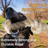 Fida Dog Rope Toys for Large/Medium Aggressive Chewers, Tough Cotton Chew Toy, 3 Feet 5 Knots Indestructible, Tug of War Dog Pull Rope Teeth Cleaning