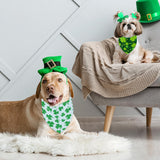 Whaline 36Pcs St. Patrick's Day Dog Bandana Triangle Pet Scarf Adjustable Puppy Neckerchief Green Shamrock Clover Plaid Dog Bib for Irish Holiday Medium Large Cat Costume Accessories