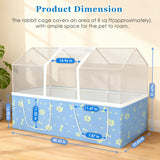 MODESLAB Rabbit Cage, 48" x 24" Large Pet Playpen Enclosure for Small Animal- Guinea Pig, Hamster, Bunny, Puppy, PVC Frame Chicken Coop with Waterproof Tarp & Mesh Cover Indoor Outdoor