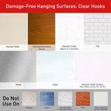 Command Small Clear Wire Toggle Hooks, 10 Hooks and 12 Command Strips, Damage Free Hanging Wall Hooks with Adhesive Strips, Adhesvie Hooks for Hanging, Organization and Storage, Holds up to 0.5 lb