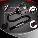 MCCKLE Dog Hair Dryer High Velocity Professional Dog Blow Dryer with Adjustable Speed Dog Pet Grooming Dryer Blower with 4 Nozzle 2 Blow Temperature（Black）