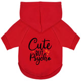 Cute but Crazy Dog Hoodie - Warm and Soft Dog Sweatshirt with Leash Hole, Fun Slogan Print, Cozy Winter Coat for Small Medium Dogs and Cats, Perfect for Cold Weather and Daily Walks.Red 3XL