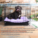 Wrkfree Dog Crate Bed 24 x 18 Purple for Small Dogs - Washable Comfy Fluffy for 24 Inches Cage Kennel - Indoor and Outdoor Use