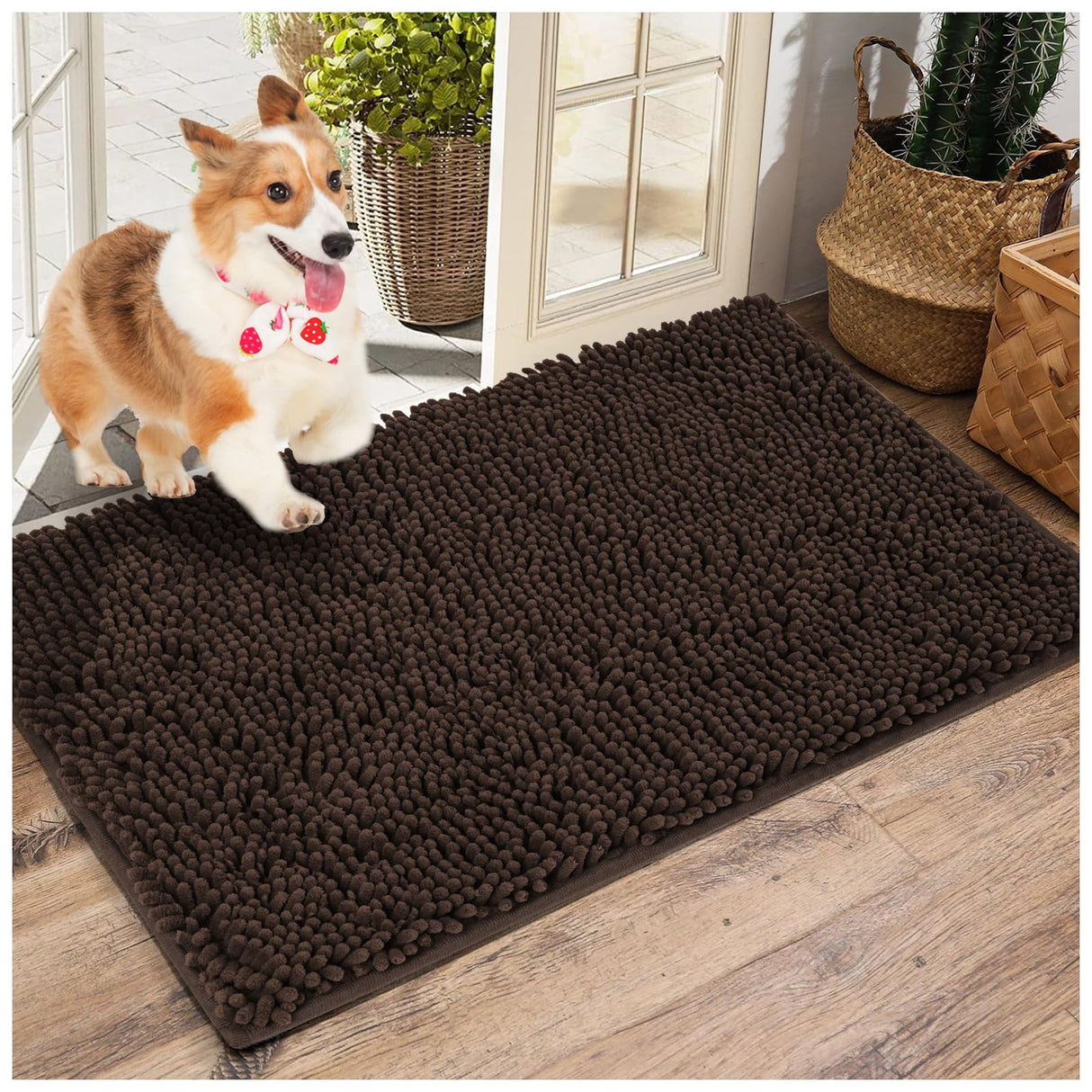 LWYYQB Washable Soft Microfiber Mud Mats for Dogs Large, Dirt Trapper Mud Mats for Dogs, Absorbent Door Mat Indoor for Muddy Paws, Non Slip Dog Rugs for Muddy Paws, Dog Rugs for Home Entrance