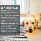 Rhino Wax - Dog Paw Trail Wax 2oz - Use Before Taking Dogs on a Hike - Balm Helps Protect Against Rocks, Uneven Terrain, Thorns, Glass - Moisturizes and Improves Elasticity - Lick-Safe - Made in USA
