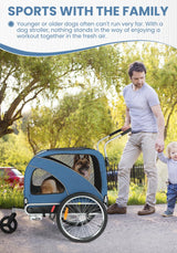 Sepnine 2 in 1 Pet Bicycle Trailer with a 6" Stroller Wheel Suitable for Small and Medium Dogs, Carrier Up to 66/88 LBS, Easy Folding Cart Frame, Quick Release Wheel, Universal Bicycle Coupler