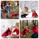 Nibnozy Dog Hoodie with Fleece Lining - Premium Winter Warm Dog Sweater for Small, Medium Dogs, Puppy - Dogs Sweatshirt Contrast Color Design (Red&Black, L)