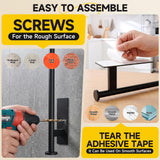 Paper Towel Holder Wall Mount - Self Adhesive No Drill or Drilling, SUS304 Stainless Steel - Kitchen, Bathroom, Sink, Pantry, Fridge(Black)