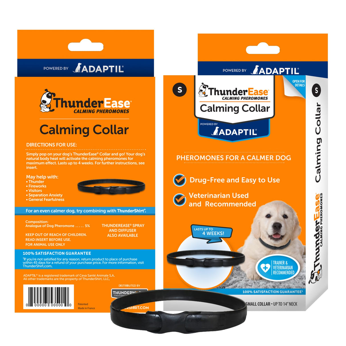 ThunderEase Calming Anti Anxiety Pheromone Collar for Dogs (Small)