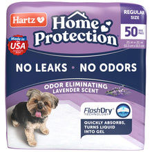 Load image into Gallery viewer, Hartz Home Protection Lavender Scented Dog Pads, 50 count, Super Absorbent &amp; Won't Leak, Odor Eliminating

