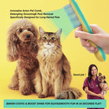Professional 3-Row Tick & Flea Comb for Dogs & Cats - Stainless Steel Teeth with Negative Ion Anti-Static | Detangling Grooming Tool for Poodles, Shih Tzus & Long Haired Pets (One Size)