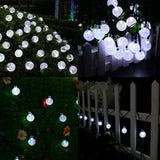 White 2-Pack 100 LED 64FT Crystal Globe Solar Christmas Lights Outdoor, Waterproof Solar String Lights Outdoor Decorative, 8 Lighting Modes Solar Patio Lights for Christmas Decor Garden Wedding Party