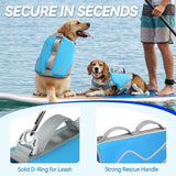VIVAGLORY Neoprene Dog Life Vest, Dog Life Jacket for Swimming & Boating, Lightweight & Buoyancy for Puppy Doggy, Swimming Vest with Handle, L, Blue