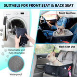 PETLUXE Dog Car Seat – Soft and Comfy Dog Booster Car Seat for Small, Medium Dogs Weighing Up to 30 lbs – Washable and Detachable Puppy Booster Seat with Strap and Pocket – Pet Travel Essential