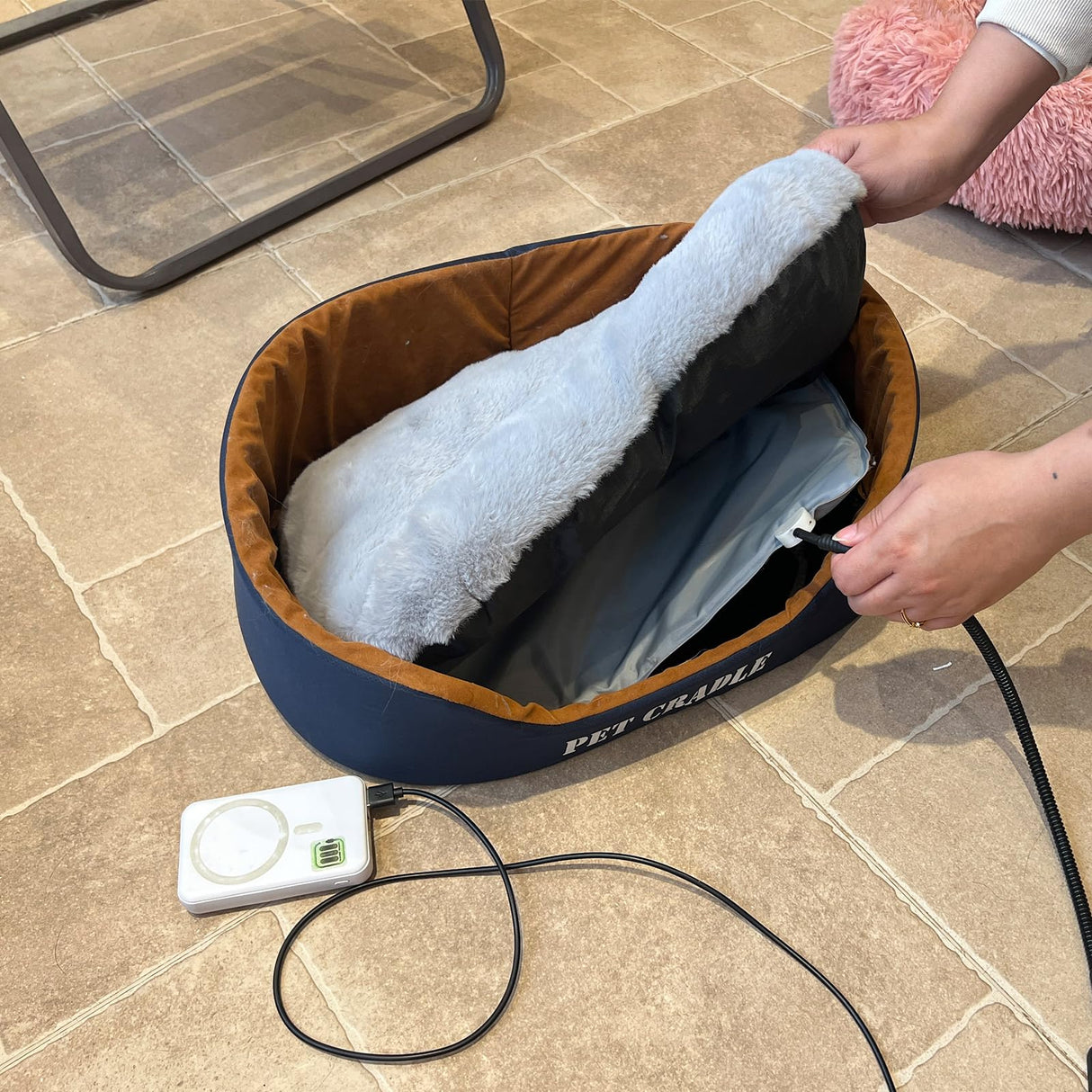 GooCare USB Pet Heating Pad – Turns Any Pet Bed Heated (Use Inside Bed), 5V/2A Required, 5-Temp & Timer, 140°F Auto Shut-Off, Waterproof Warmer for Cats/Dogs, Power Bank/Wall/Car Powered (12"x16")