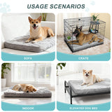 Explore Land Waterproof Dog Bed Cover Machine Washable Fluffy Dog Bed Replacement Cover, 36Lx27Wx4H inch, Gray
