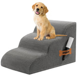 Romrol Dog Stairs Ramp for Small Dogs, 33D Pet Stairs Steps with Durable Non-Slip Waterproof Fabric Cover, Dog Slope Stairs to Bed for Small Dogs and Cats or Pets Joints, 3-Steps