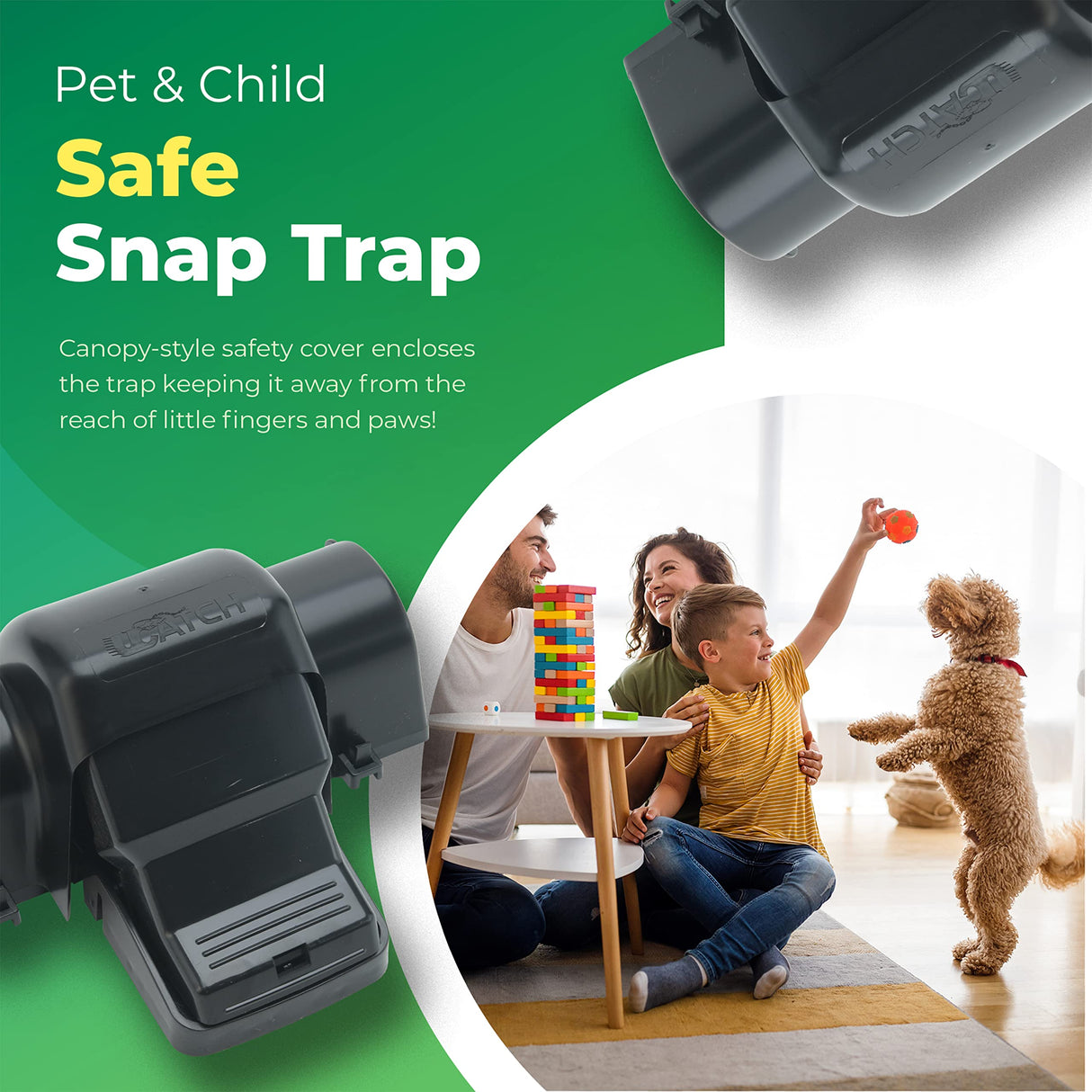 Rat Traps Indoor and Outdoor - 4 Pack Dual-Entry Large Rat Trap Outdoor and Indoor for Home, Garden and Restaurant with 99.9% Trap Rate | Easy to Use Rodent Traps with Safe Hands Free Design - UCatch